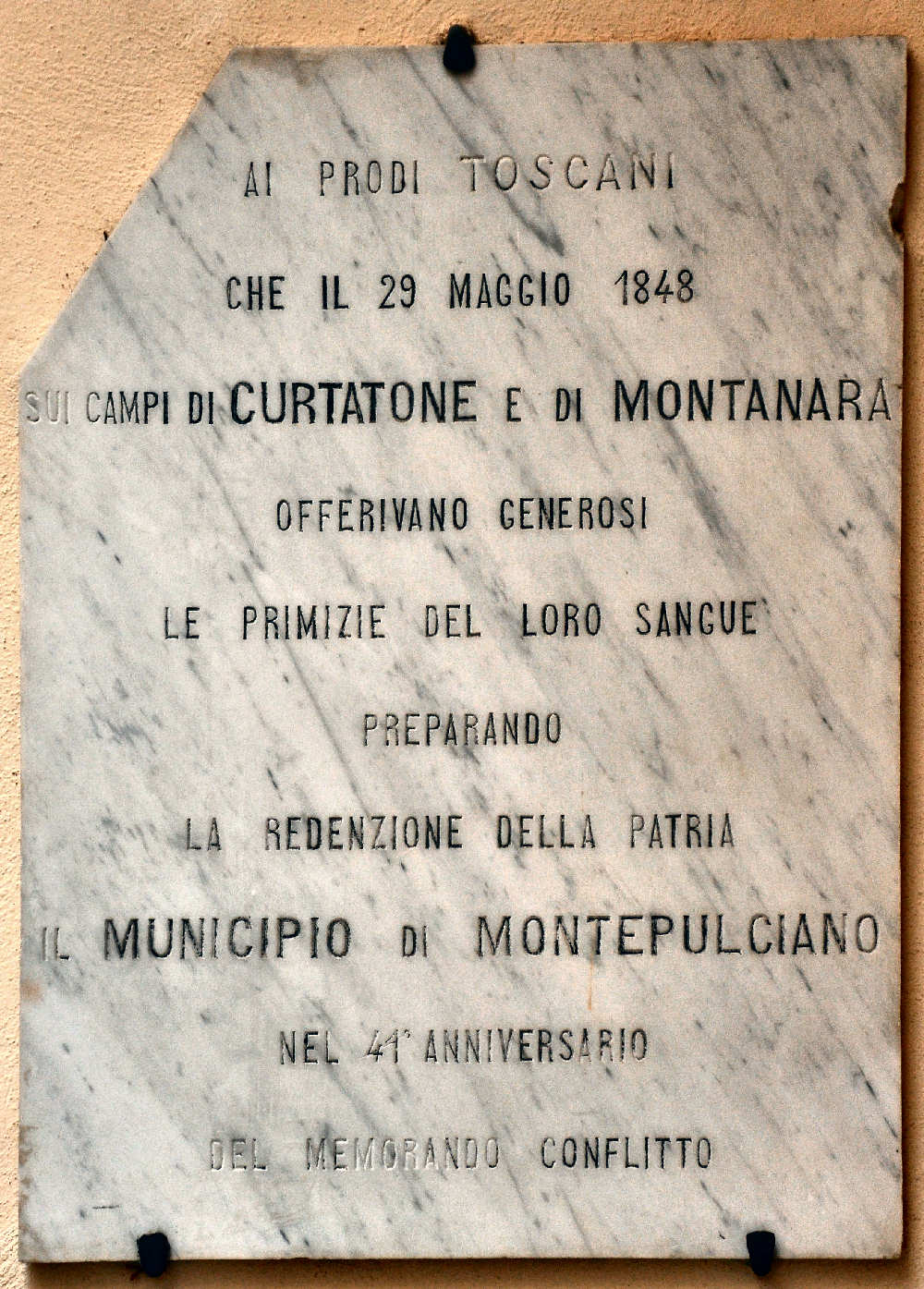 Lapide per la battaglia di Curtatone e Montanara